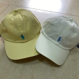 Polo by Ralph Lauren Kids Yellow & White Baseball Caps with Blue Pony